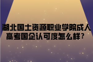 湖北国土资源职业学院成人高考国企认可度怎么样？