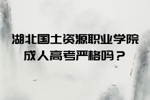 湖北国土资源职业学院成人高考严格吗？