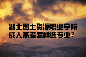 湖北国土资源职业学院成人高考怎样选专业？