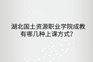 湖北国土资源职业学院成教有哪几种上课方式？