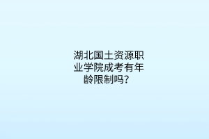 湖北国土资源职业学院成考有年龄限制吗？